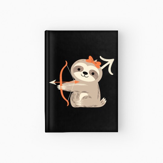 Sagittarius Zodiac Sloth Archer Design for Hardcover Journal