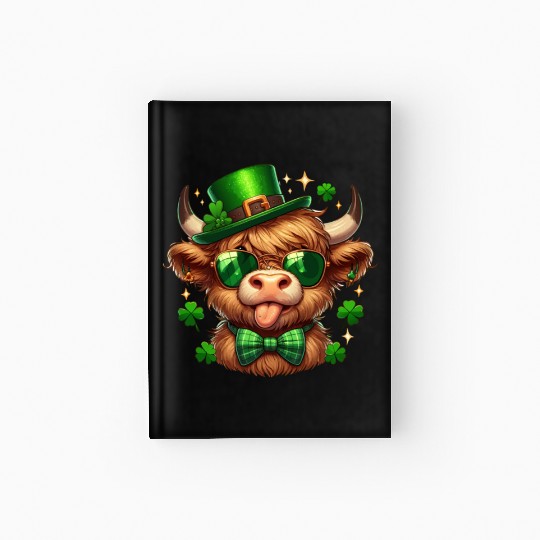 St Patricks Day Hardcover Journal - Irish Lucky cow