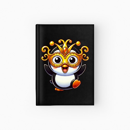 Mardi Gras Penguin Mask Carnival Costume Hardcover Journal