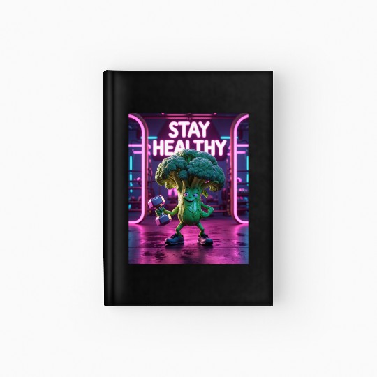 Broccoli Gym Workout STAY HEALTHY Hardcover Journal