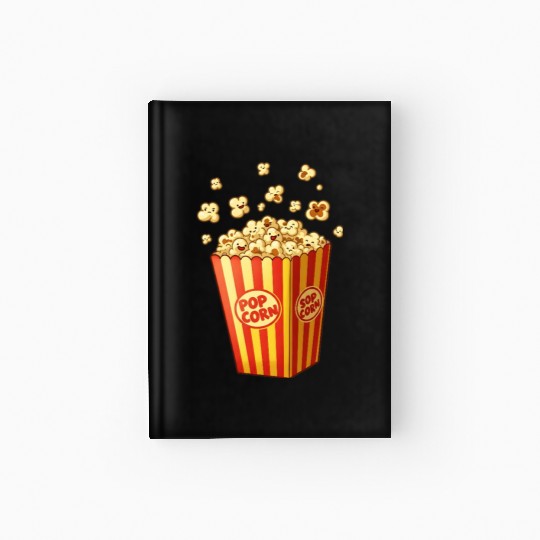 A popcorn box with little popcorn jumping out Hardcover Journal