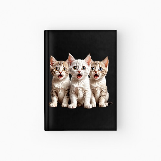 Surprised Kittens Hardcover Journal