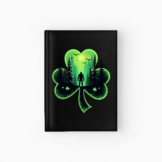 St Patrick's Day Bigfoot Sasqautch Irish Hardcover Journal