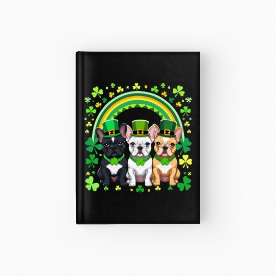 St Patricks Day French Bulldogs Dog Frenchie gifts Hardcover Journal