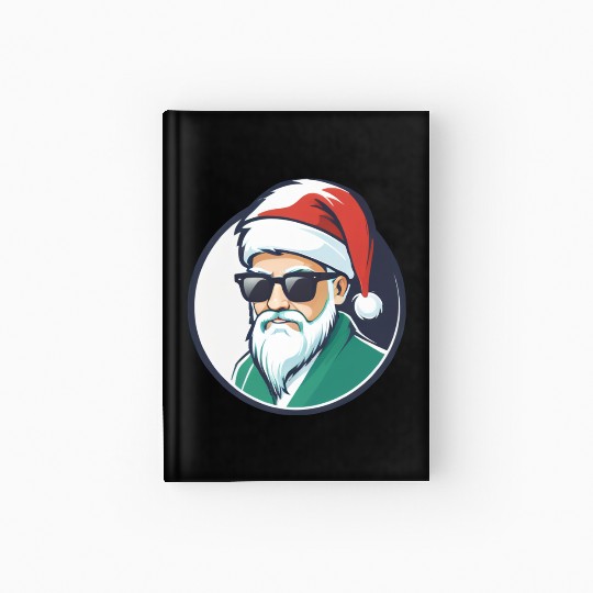 Creative Santa logo design wearing sunglasses Hardcover Journal