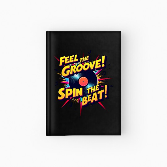 Vinyl Groove Explosion – Retro Comic Music Vibes Hardcover Journal