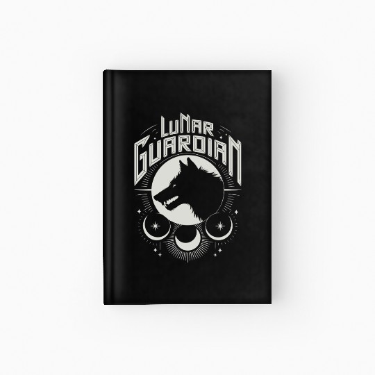 Lunar Guardian Celestial Wolf Moon Phases Hardcover Journal