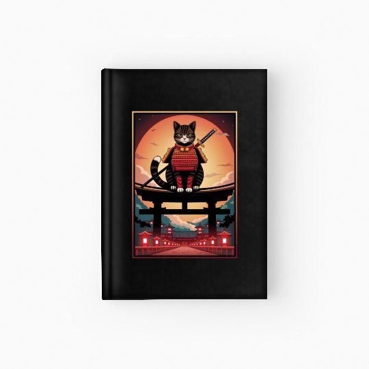 Japanese Cat Samurai Cat Hardcover Journal