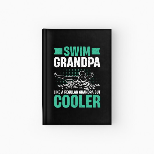 Swim Grandpa - Wave Motion Design Hardcover Journal