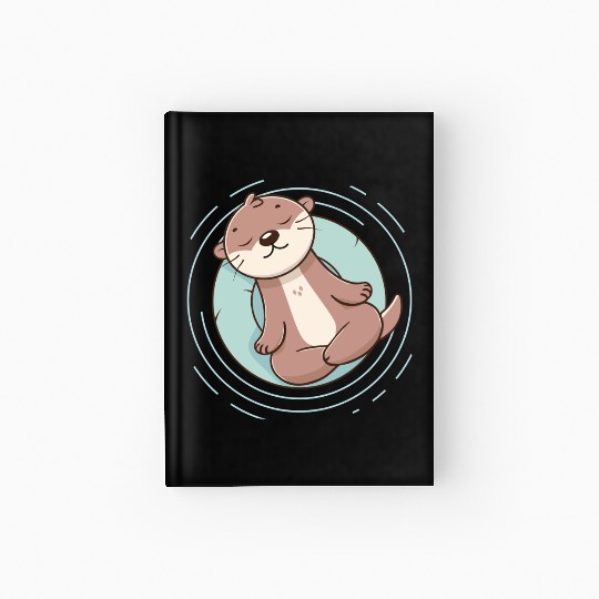 Otter enjoying a relaxing meditation Hardcover Journal