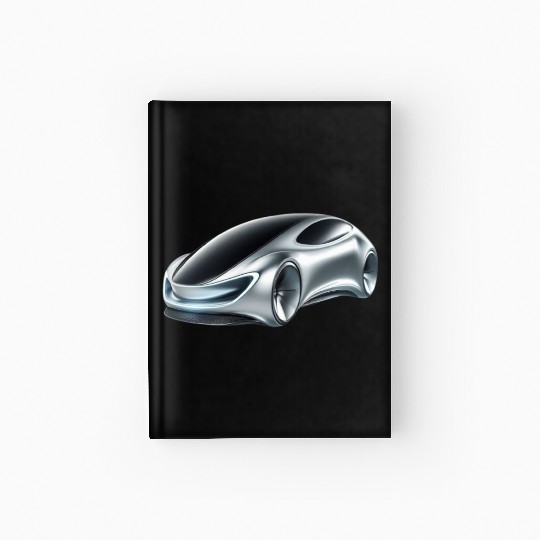 Silver and Black Futuristic Car Hardcover Journal