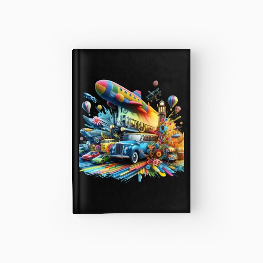 Multi-Colored Vehicles Hardcover Journal