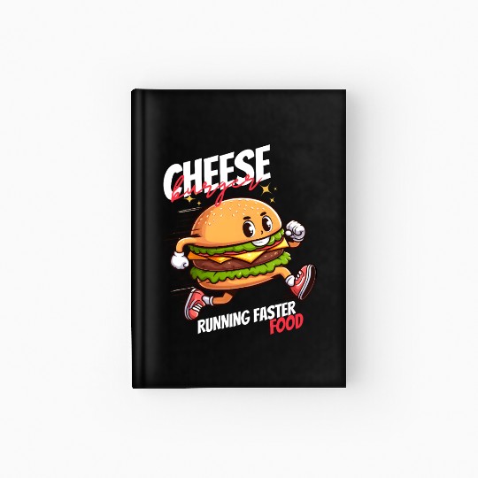 Cheese burger running faster food Hardcover Journal