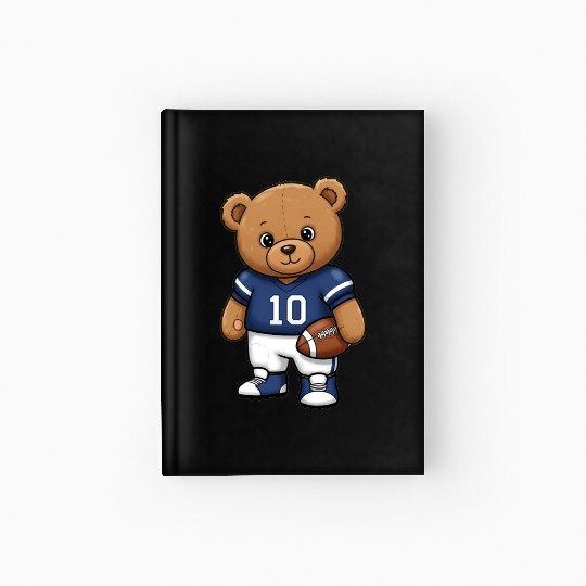 Teddy bear football player Hardcover Journal