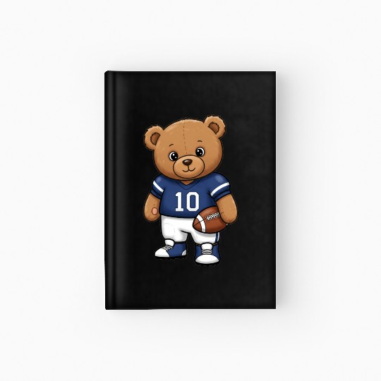 Teddy bear football player Hardcover Journal