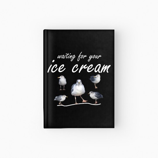 ice cream seagull sea sailing coast ocean Hardcover Journal