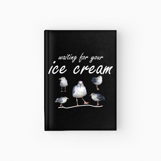 ice cream seagull sea sailing coast ocean Hardcover Journal