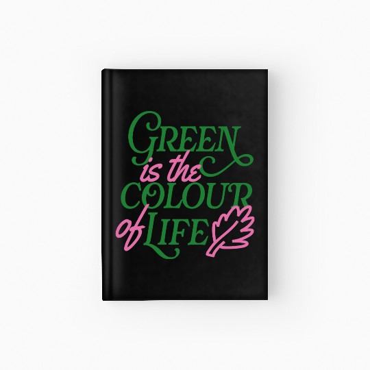 Vibrant Green Life Affirmation Hardcover Journal