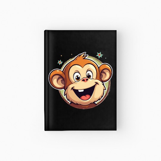 Cute Cartoon Monkey Face Hardcover Journal