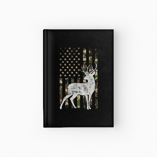 Whitetail Buck Deer Hunting American Camouflage Hardcover Journal