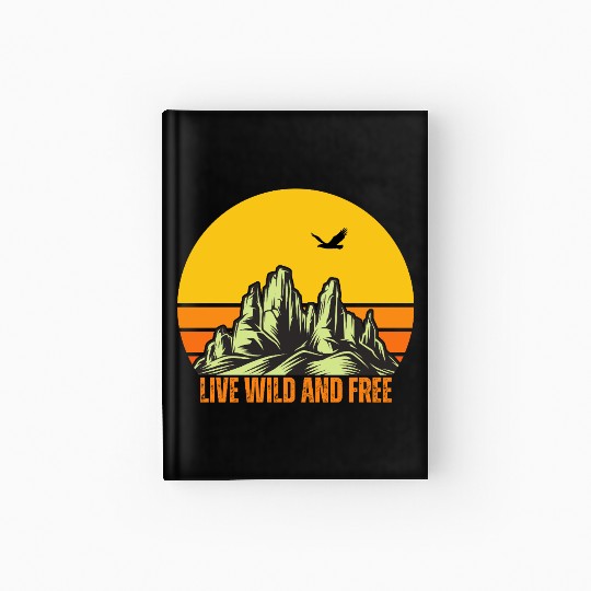 Mountain Sunset with Eagle and Quote Hardcover Journal