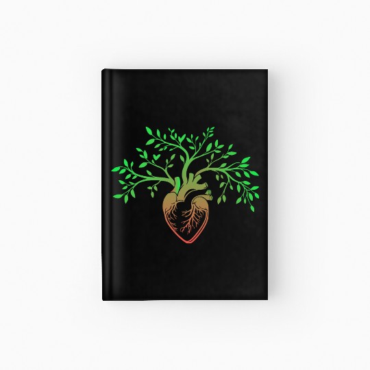 Nature-Inspired Anatomical Heart & Tree Design Hardcover Journal