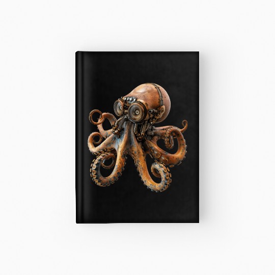 Steampunk Octopus, Steampunk Sci-Fi Hardcover Journal