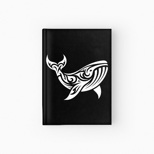 Elegant Giant Whale T Tattoo Style Hardcover Journal