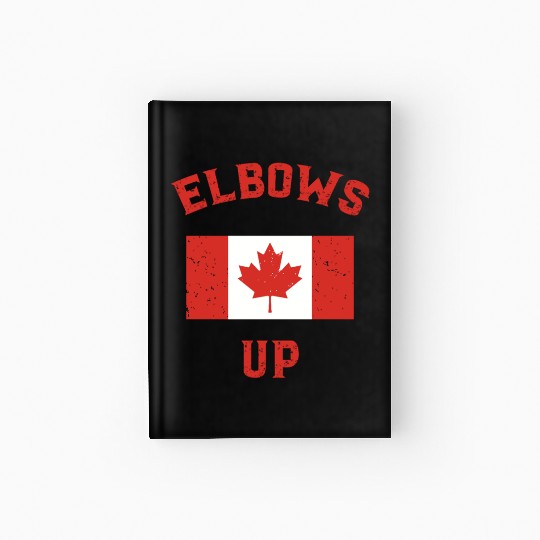 Elbows Up Canada Vintage Anti Trump Tarriff Slogan Hardcover Journal