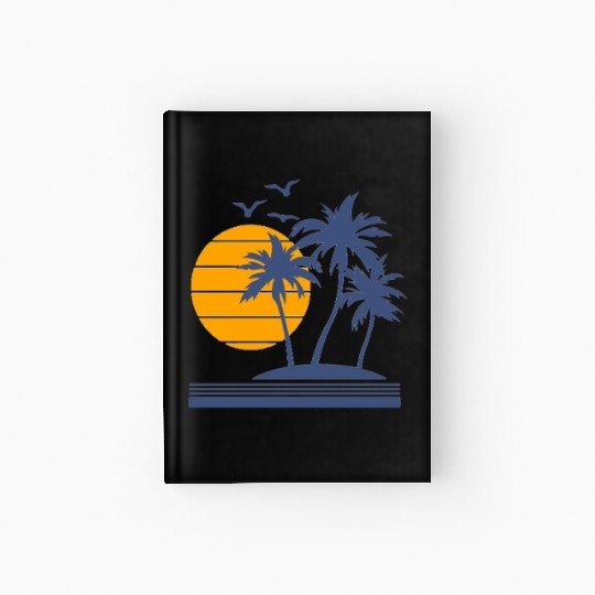 Beach Template Palm Tree Sea Vacation Trip 2026 Hardcover Journal