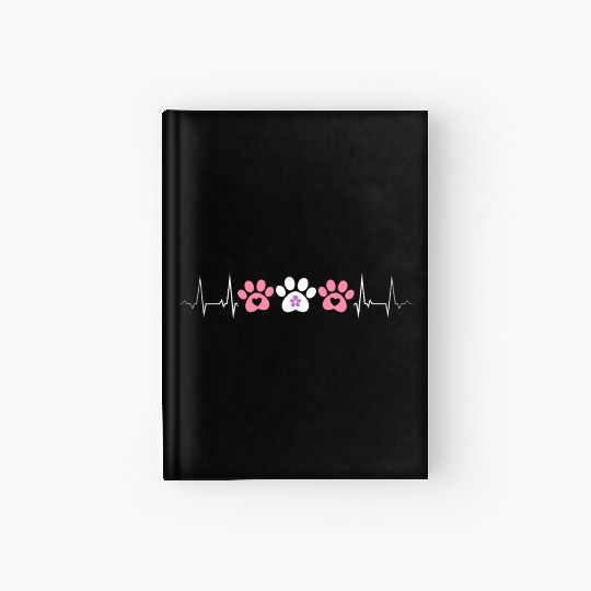 Lesbian Heartbeat Paw Prints Cute Pet Pride Love Hardcover Journal