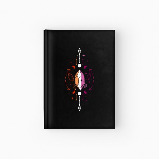 Lesbian Pride Mystical Crystal with Moons Hardcover Journal