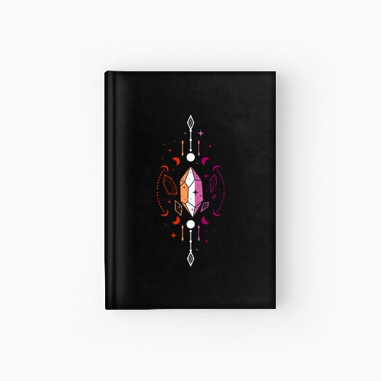 Lesbian Pride Mystical Crystal with Moons Hardcover Journal