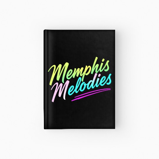 Memphis Melodies Pastel Vibrant Typography Art Hardcover Journal