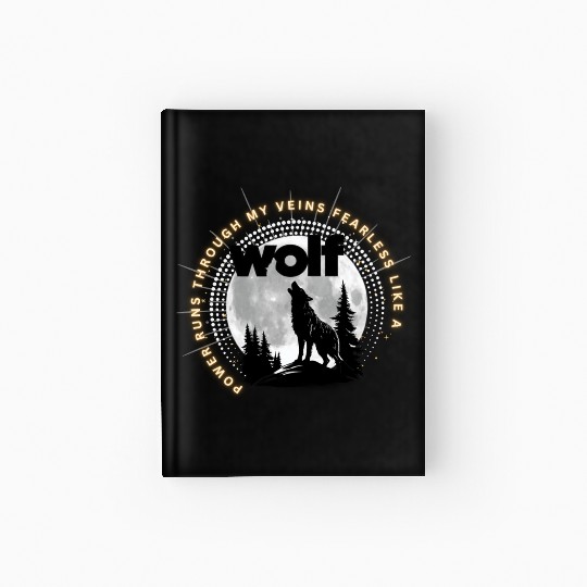 Fearless Wolf Full Moon Hardcover Journal