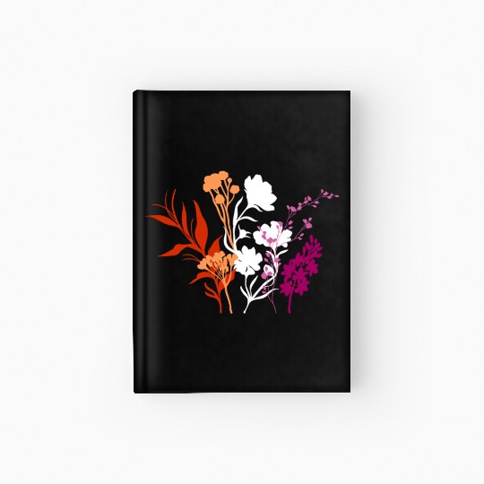 Minimalist Wildflowers Lesbian Pride Aesthetic Hardcover Journal