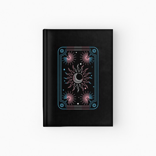 Mystical Transgender Tarot Card with Sun and Moon Hardcover Journal