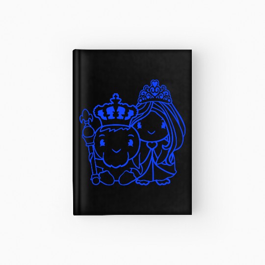 2 Ducks King Queen Prince Princess Couple Crown Hardcover Journal