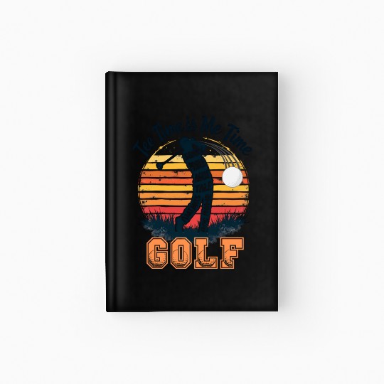 Golf Swing Typography - Vintage Golfer Design Hardcover Journal