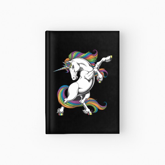 Majestic Rainbow Unicorn Prancing with Vibrant Hardcover Journal