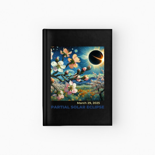 March 29, 2025 Partial Solar Eclipse Blossoms Hardcover Journal