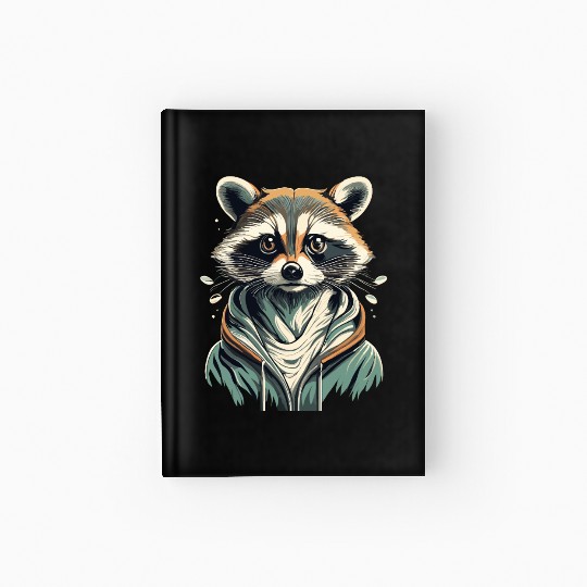 fashionista raccoon with trendy jacket Hardcover Journal
