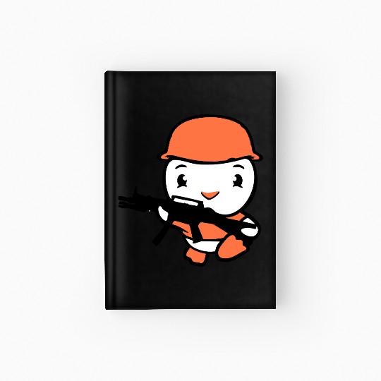 Duck Soldier Army Professional Soldier Helmet Cute Hardcover Journal