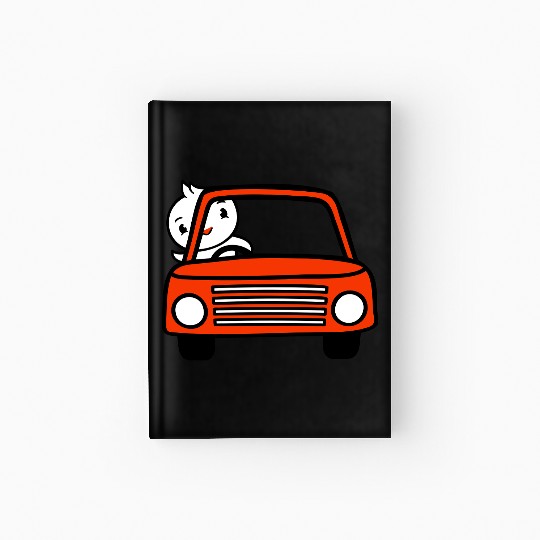 Duck Car Driver Fast Vehicle Greeting Waving Cute Hardcover Journal