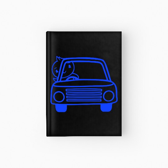 Duck Car Driver Fast Vehicle Greeting Waving Cute Hardcover Journal