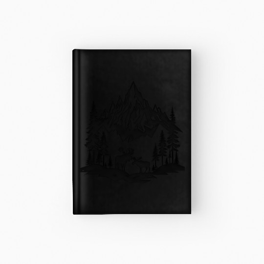 Silhouette Of Moose In Wild Hardcover Journal