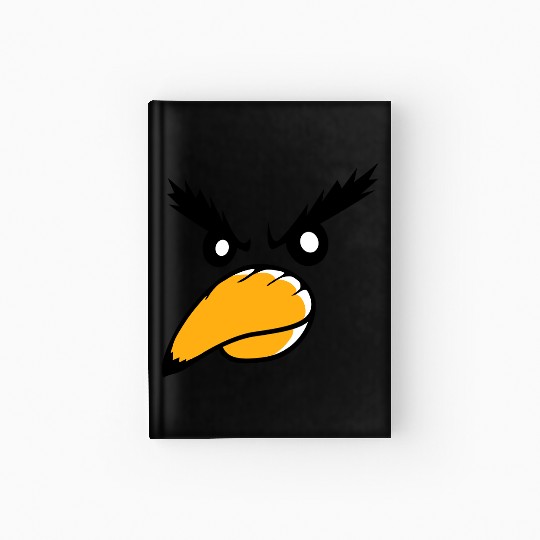 Raven bird looks evil cool funny comic humor face Hardcover Journal