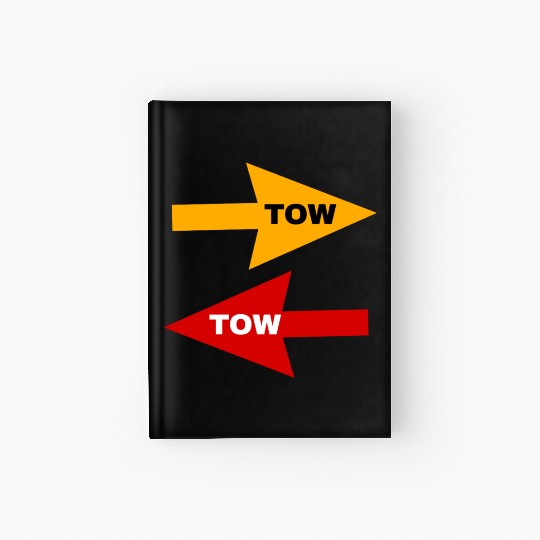 tow arrow stickers red yellow to vehicles racecar Hardcover Journal