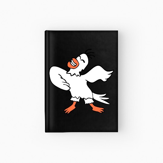 Seagull bird dances happily celebrates cheerful Hardcover Journal