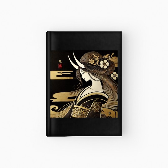Oni girl in Kimono Hardcover Journal
